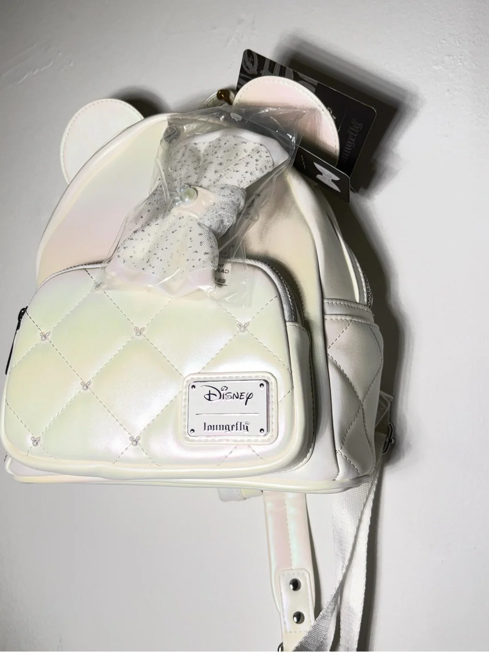 Loungefly Disney Minnie Mouse Iridescent Wedding Mini Backpack